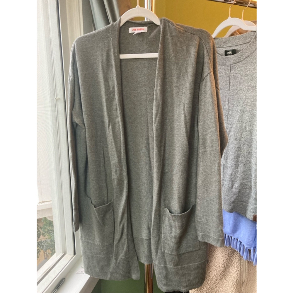 Women's Joe Fresh Cardigan Sweater M Gray